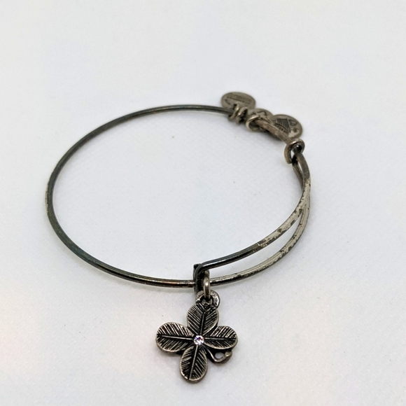 Alex and Ani Silver Tone Lucky Clover Shamrock Bracelet - Picture 1 of 5